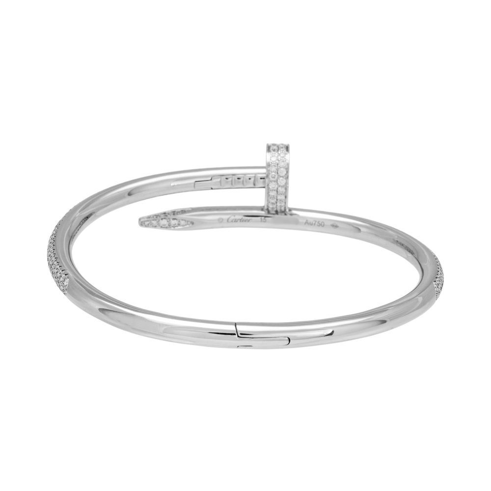 Cartier Juste un Clou Classic Model Diamond Bracelet 18K White Gold N6707300
