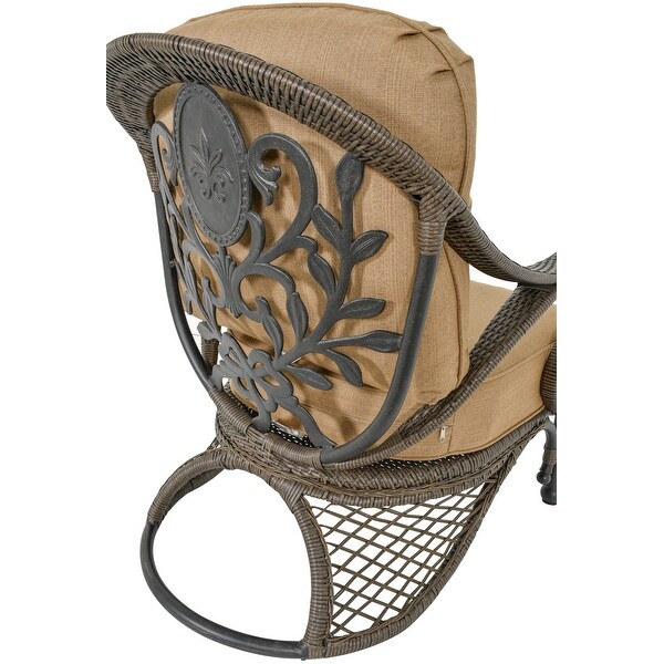 Grand Bonaire Weave Backyard Casual Conversation Fire Pit Chat Table Set