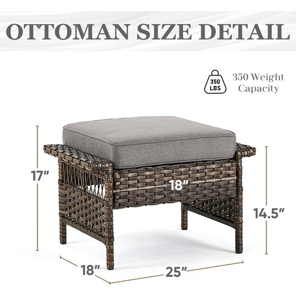 Patio Sofa with Club Chairs,Ottomans,Table