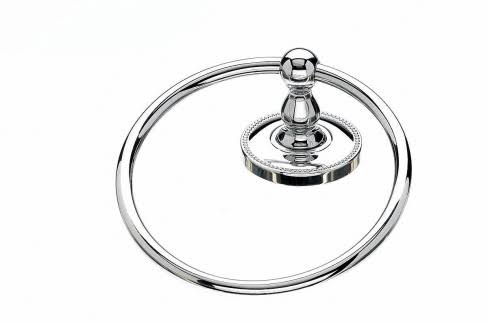Top Knobs ED5PCA Edwardian Bath Ring Polished Chrome Beaded Backplate