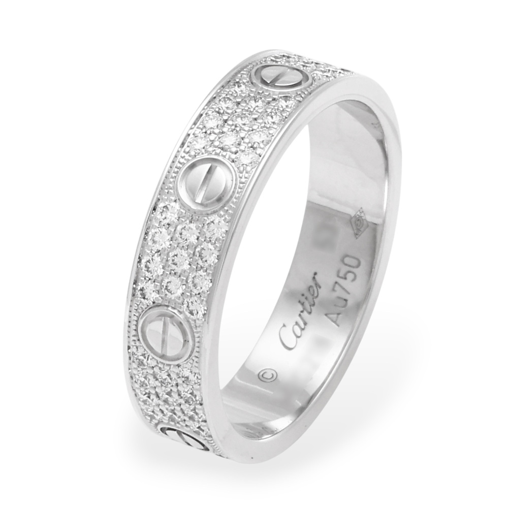 Cartier Love Sm Pave Ring 18K White Gold Diamond B4083400