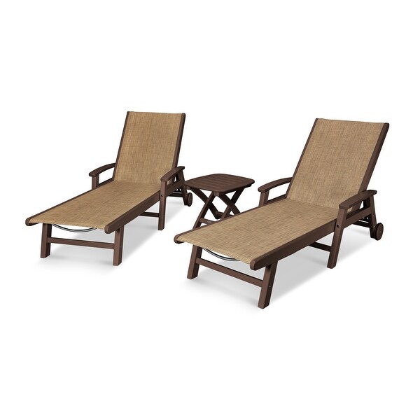 POLYWOOD Coastal 3piece Wheeled Chaise Set