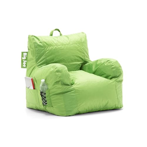 Big Joe Dorm Bean Bag Chair with Drink Holder and Pocket, Black Smartmax, Durable Polyester Nylon Blend, 3 feet