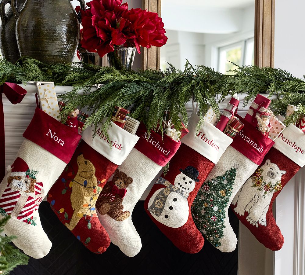 Holiday Icons Crewel Stockings  sgtnighsdesigns