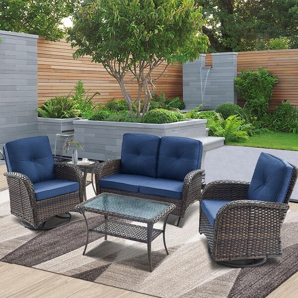 Outdoor Glider Rocking Sofa Patio Swivel Chair