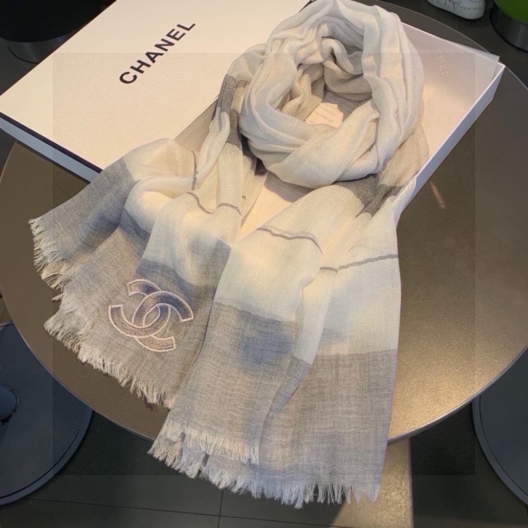 Chanel Silk Chain Pattern Shawl For Women 180cm