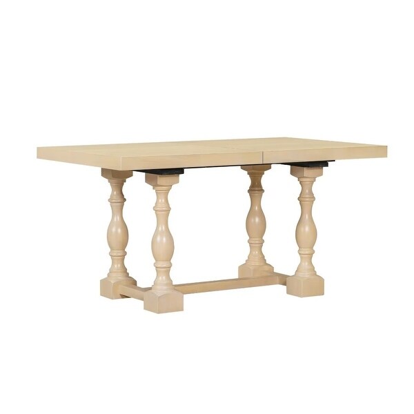 Extendable Dining Table Set with Removable Leaf,Padded Chairs and Bench