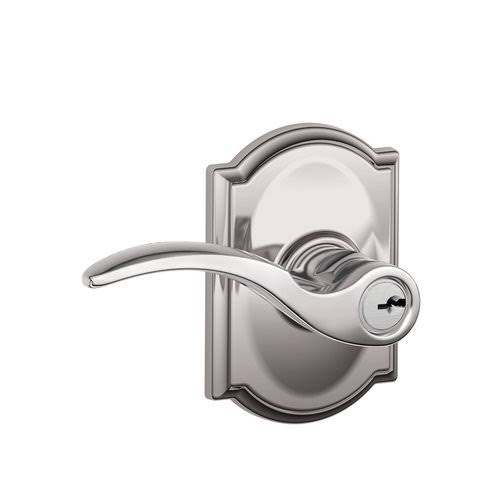 Schlage F51ASTA716CAM St. Annes Lever with Camelot Trim Keyed Entry Lock Finish: Aged Bronze