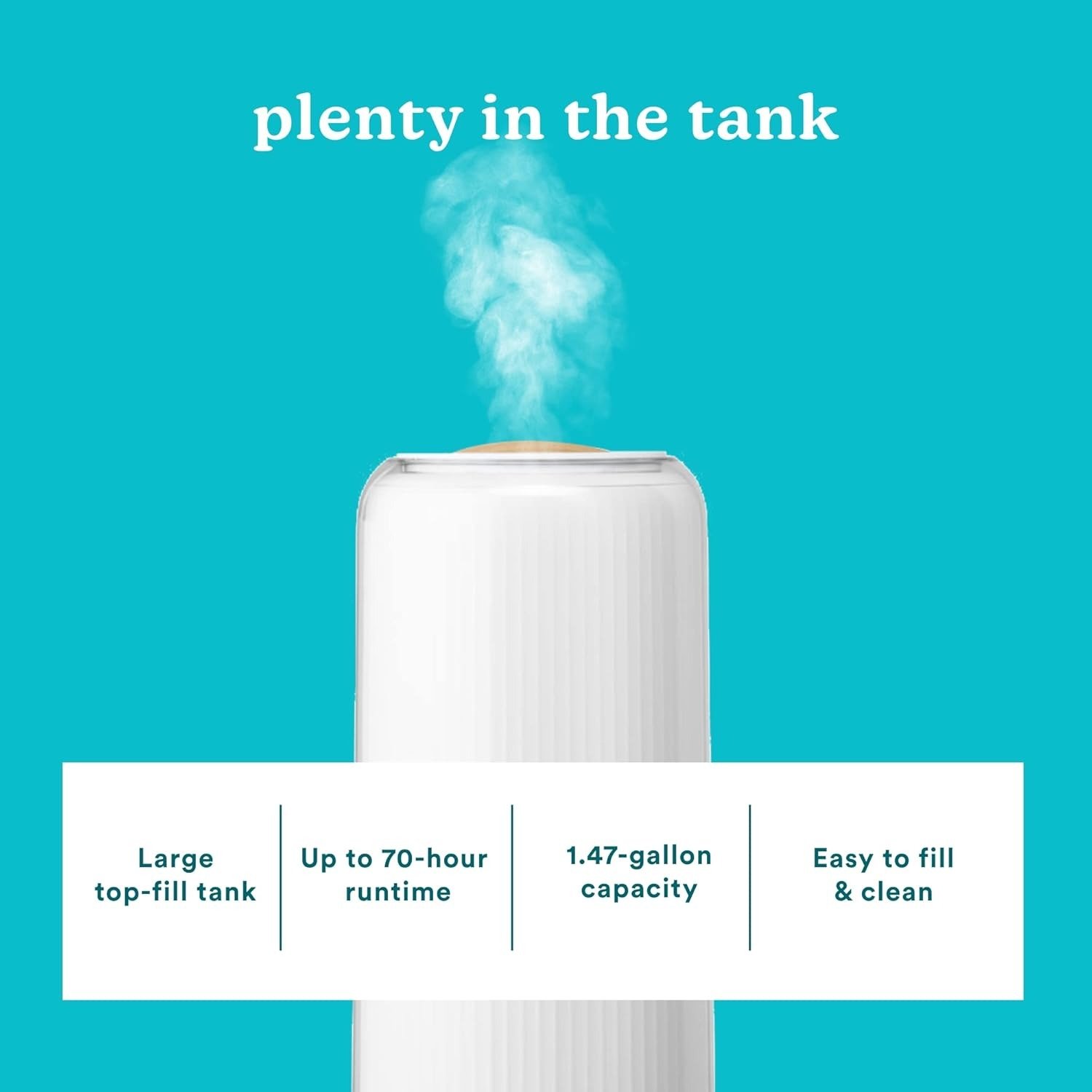 5.56L Ultrasonic Cool Mist Humidifier Top-Fill with Essential Oil Tray White