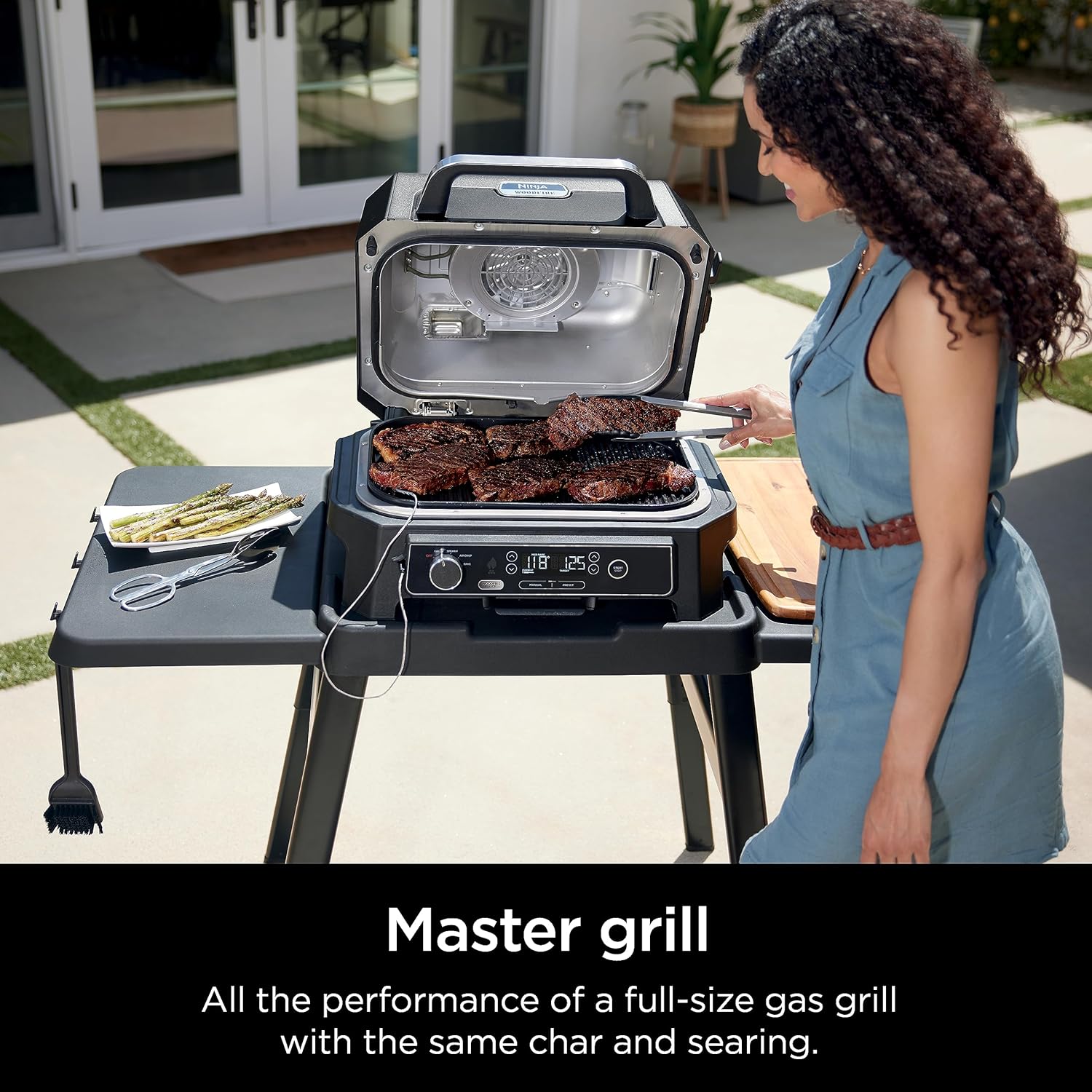 OG701 7-in-1 Outdoor Electric Grill & Smoker - Grill, BBQ, Air Fry, Bake, Roast, Dehydrate & Broil - Uses Woodfire Pellets - Portable & Weather Resistant