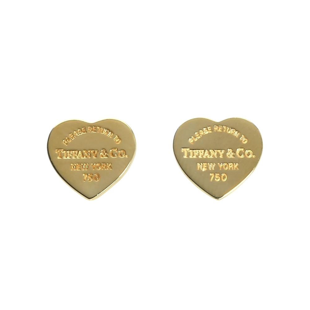 Tiffany & Co. Return To Heart Tag Earrings 18K Yellow Gold