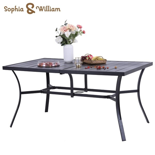7 Pieces PE Rattan Patio Dining Sets,Modern Wicker Conversation Armhairs with Cushions and 2.6