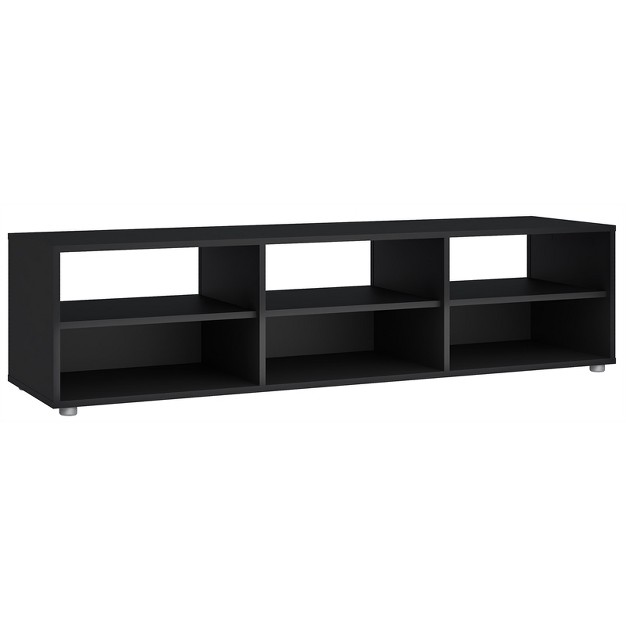 Tvilum Media 6 Shelf Tv Stand In Black