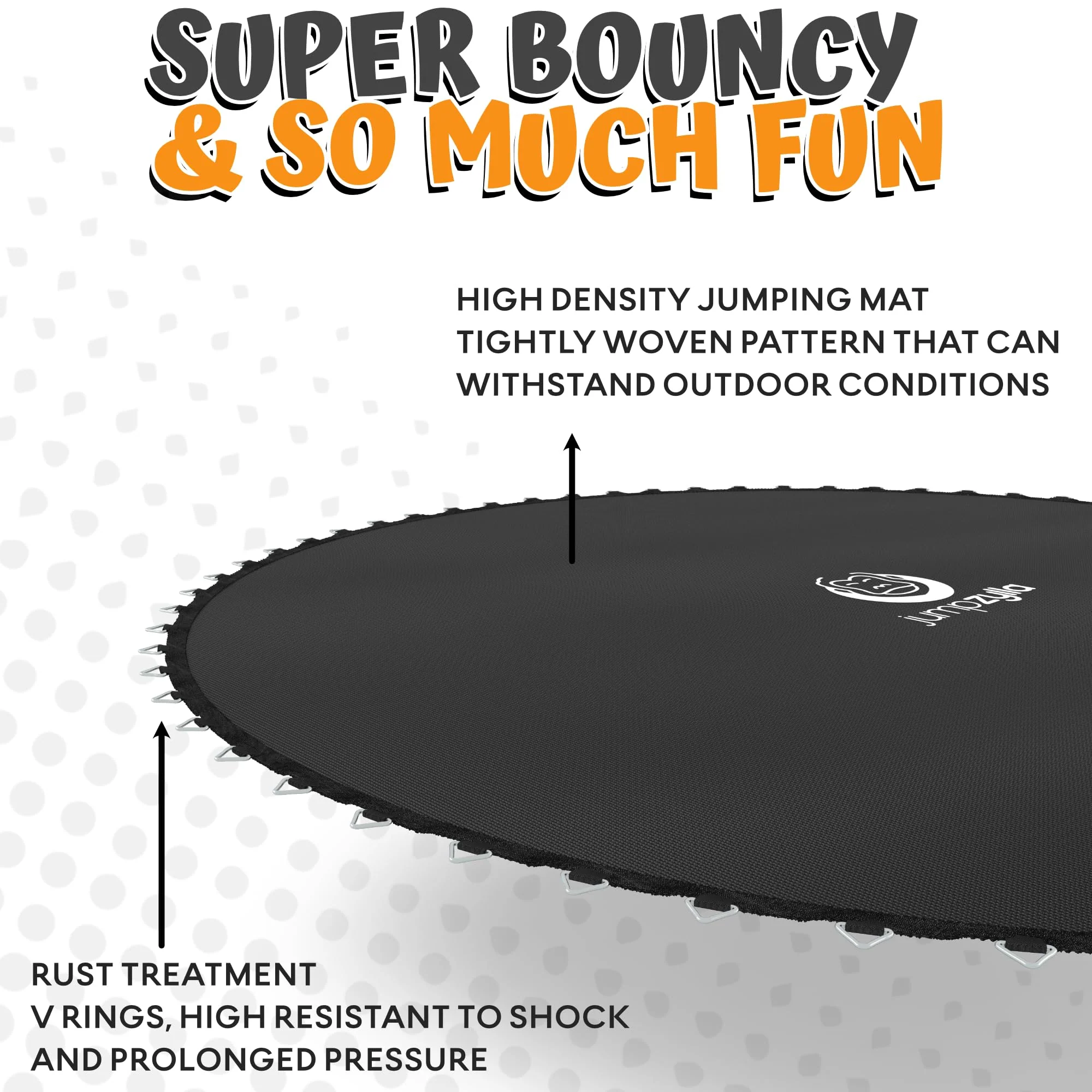 JUMPZYLLA 8FT Trampoline Outdoor with Enclosure for Kids