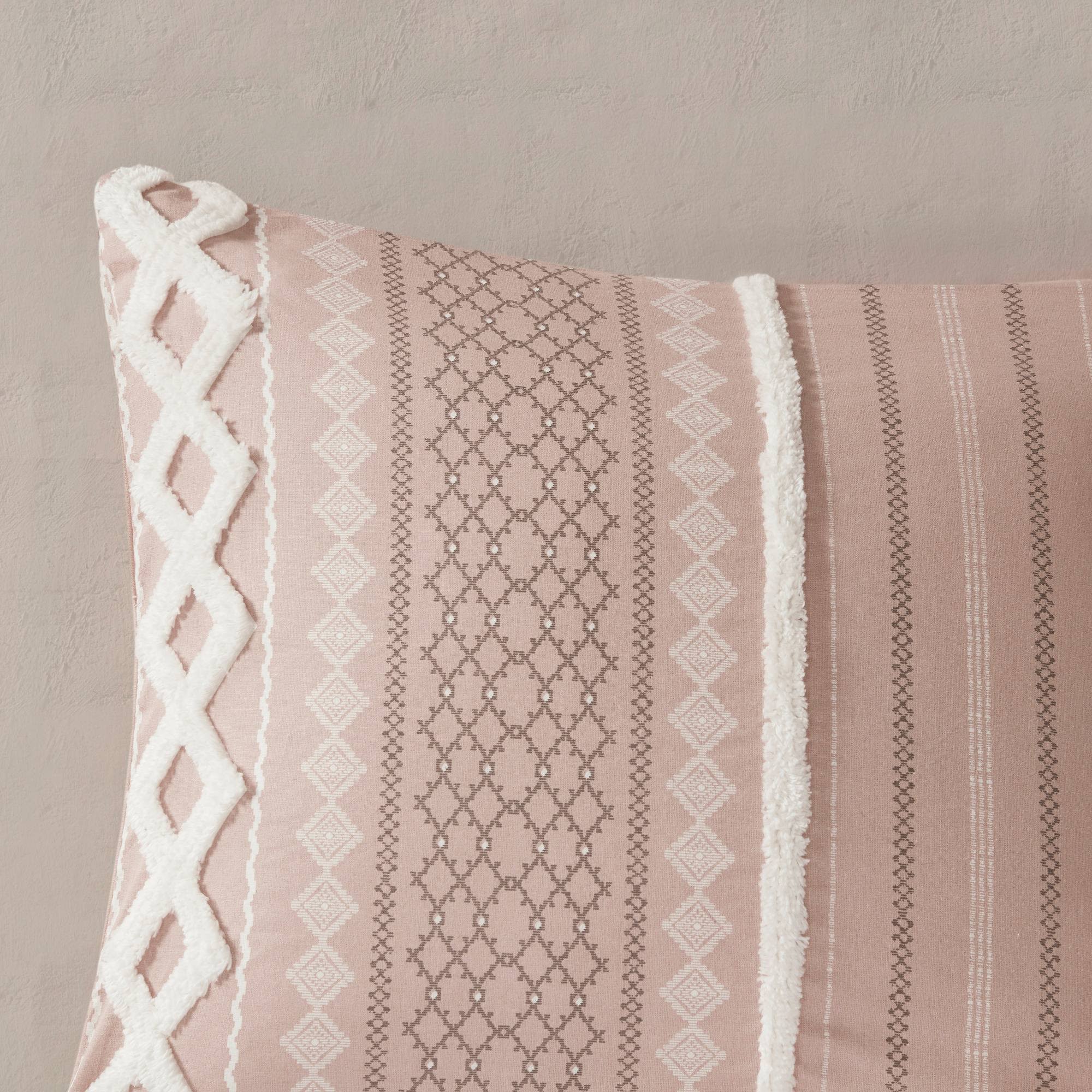 INK+IVY - Imani Cotton Duvet Cover Mini Set - Blush - King/Cal King