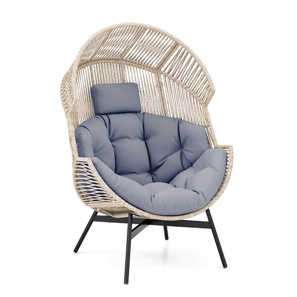 Costway Oversized Egg Style Chair with Cushions and Headrest HeavyDuty