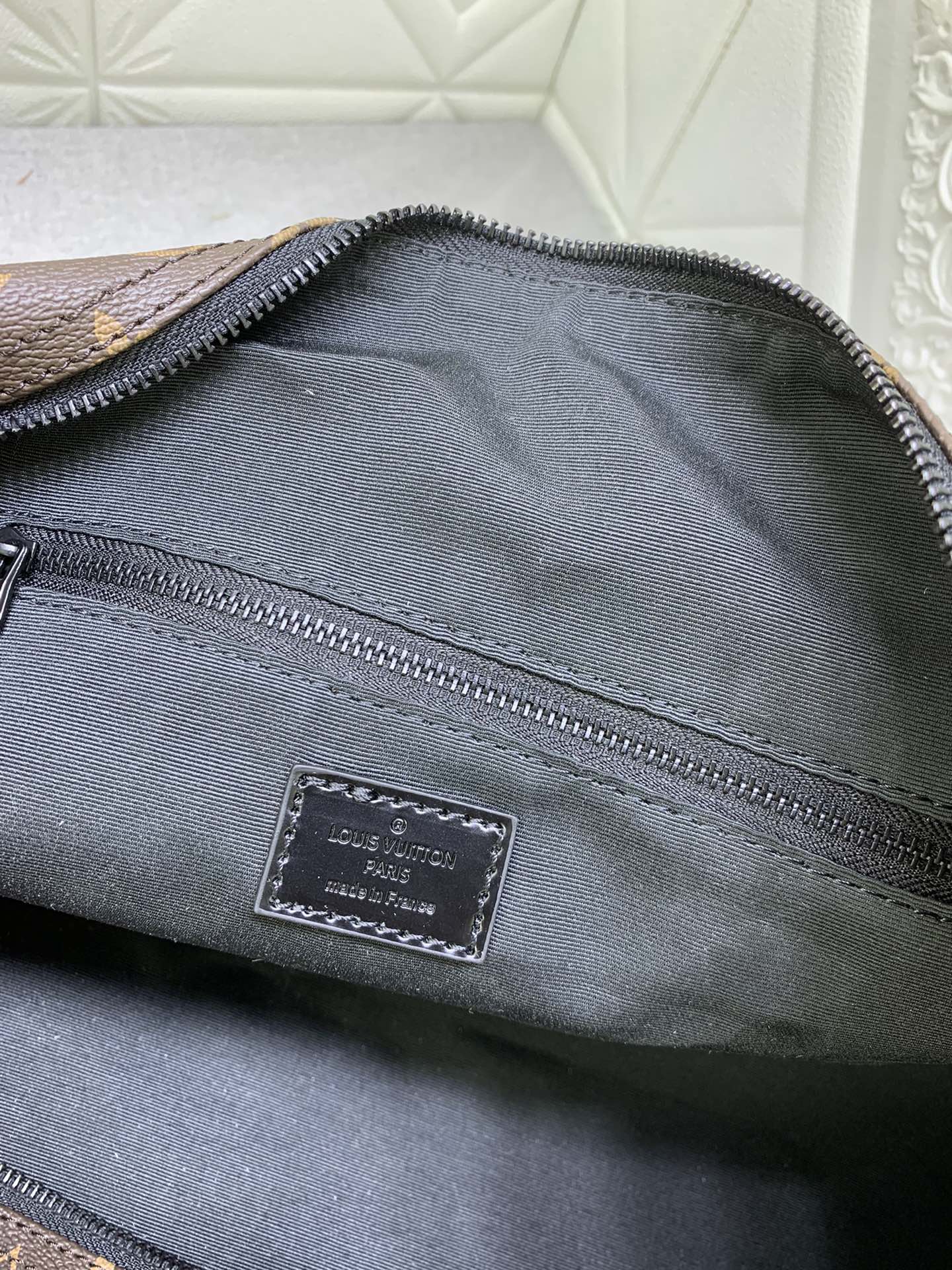 Louis Vuitton Keepall Bandouli Re 50 Brown And Purple Line Macassar Canvasm46257