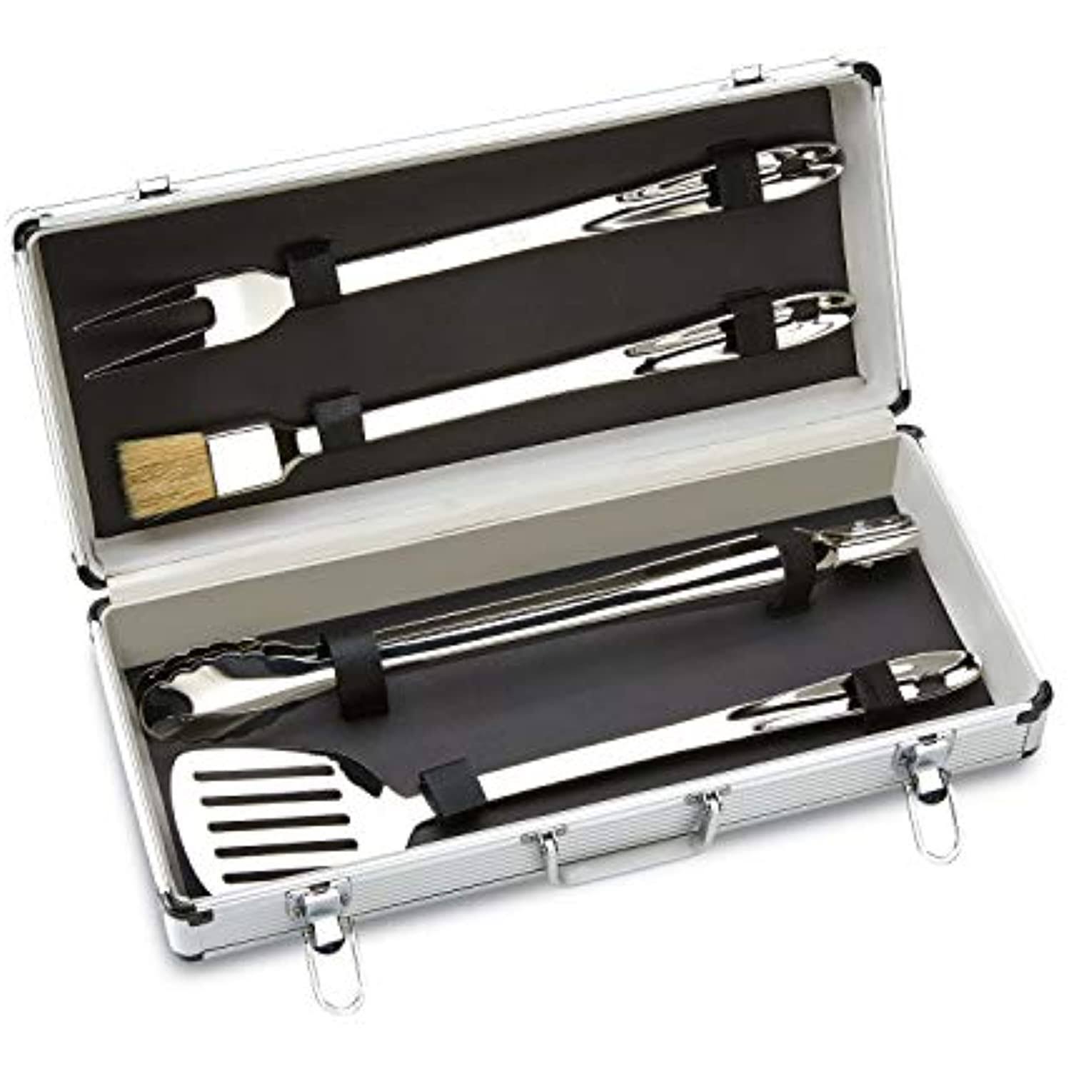 All-Clad T147 Stainless Steel BBQ Tool Cookware Set, 4-Piece, Silver