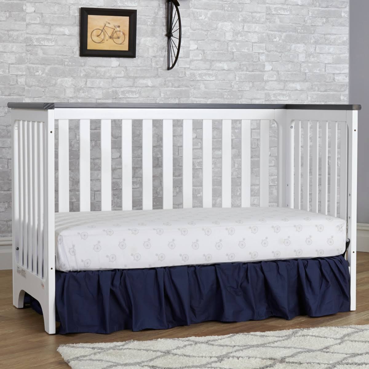 Suite Bebe Brooklyn Island 3-in-1 Convertible Crib, White