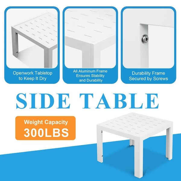 Nicesoul White Aluminum Modern Patio Furniture Sectional Sofa Set with Cushion
