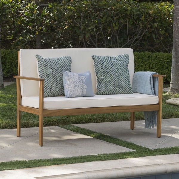 1Piece Patio Outdoor Acacia Wood Furniture Conversation Loveseat