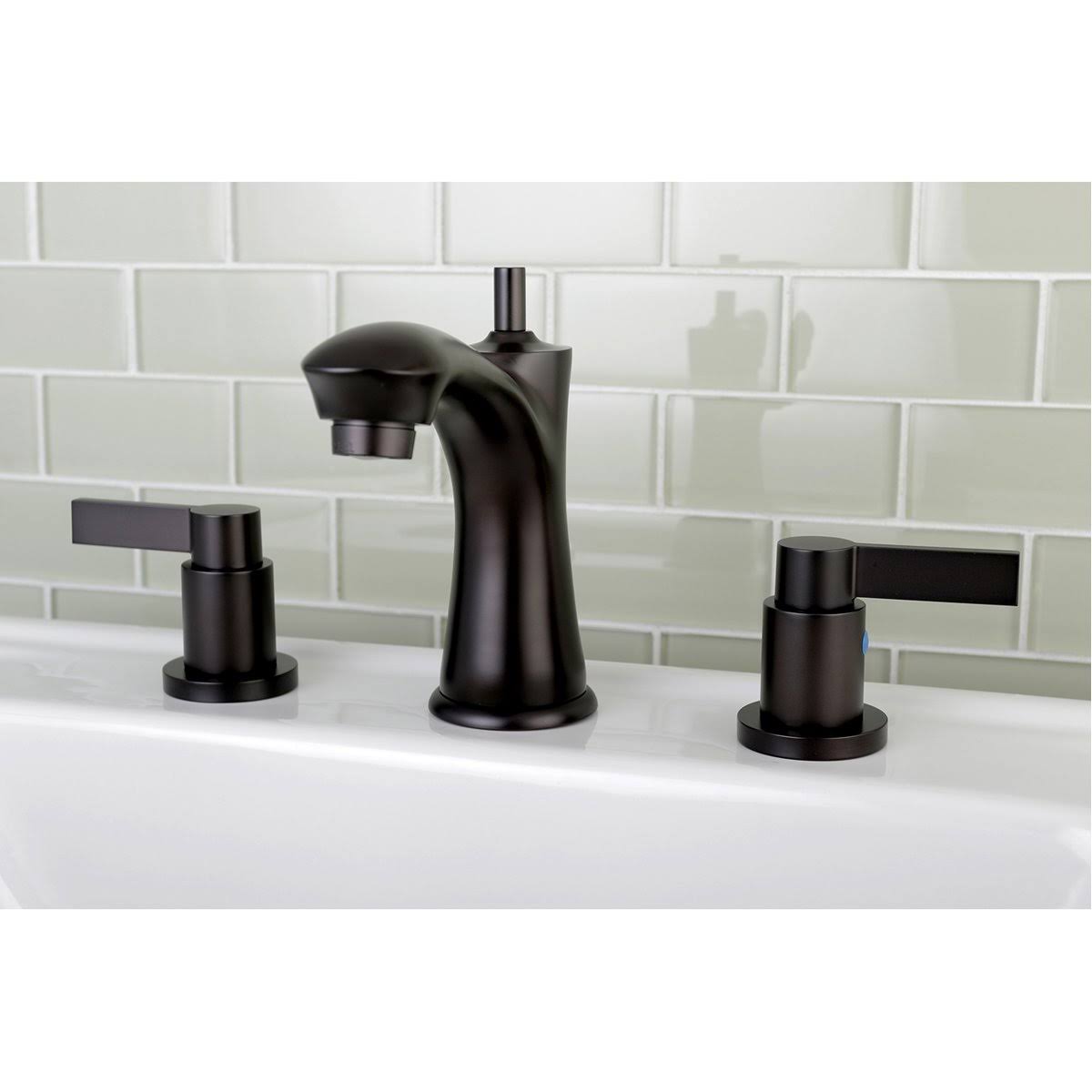 Kingston Brass NuvoFusion 8 in. Widespread Bathroom Faucet, Brushed Nickel