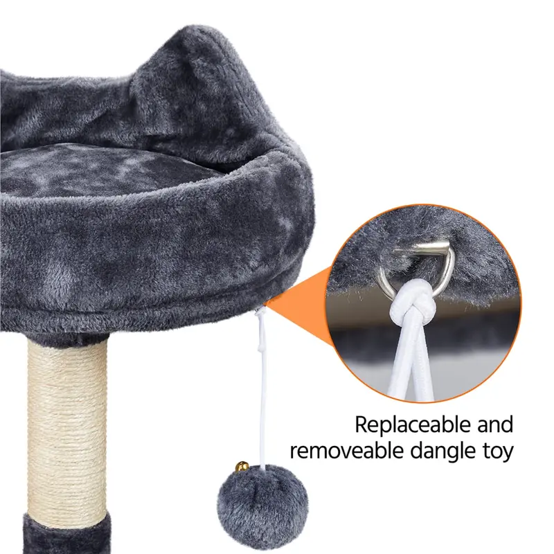Topeakmart 69” Large Cat Tree Tower with 2 Condos and Scratching Post, Dark Gray