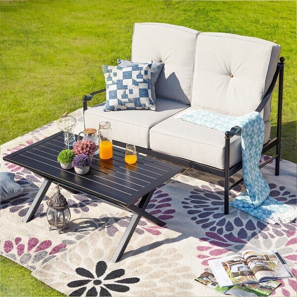 PATIO FESTIVAL 2pc. Outdoor Cushioned Loveseat and Coffee Table Set