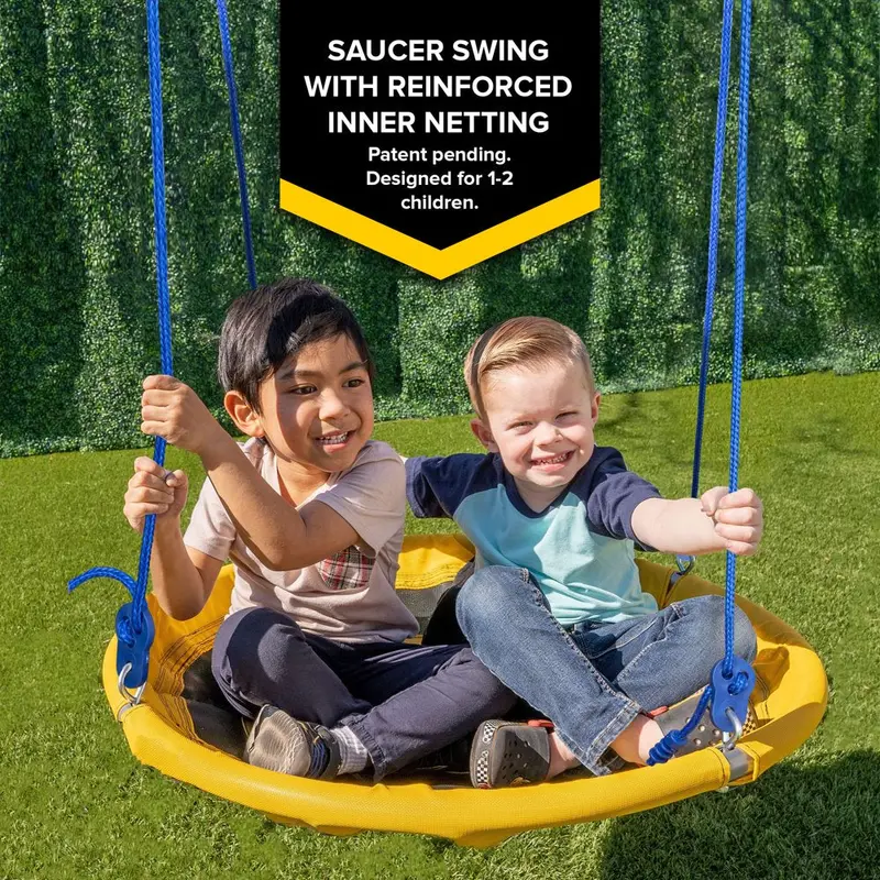 Sportspower Heavy-Duty A-Frame Swing Set – Includes Saucer Swing & Belt Swing, 300 lb Total Capacity