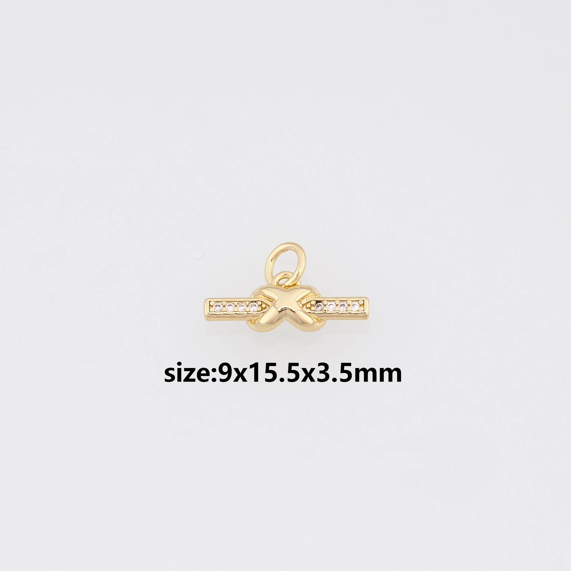 18K Gold Filled Rectangle Pendant,CZ Micro Pave Long Strip Charm Earrings Necklace for DIY Jewelry Making Supply