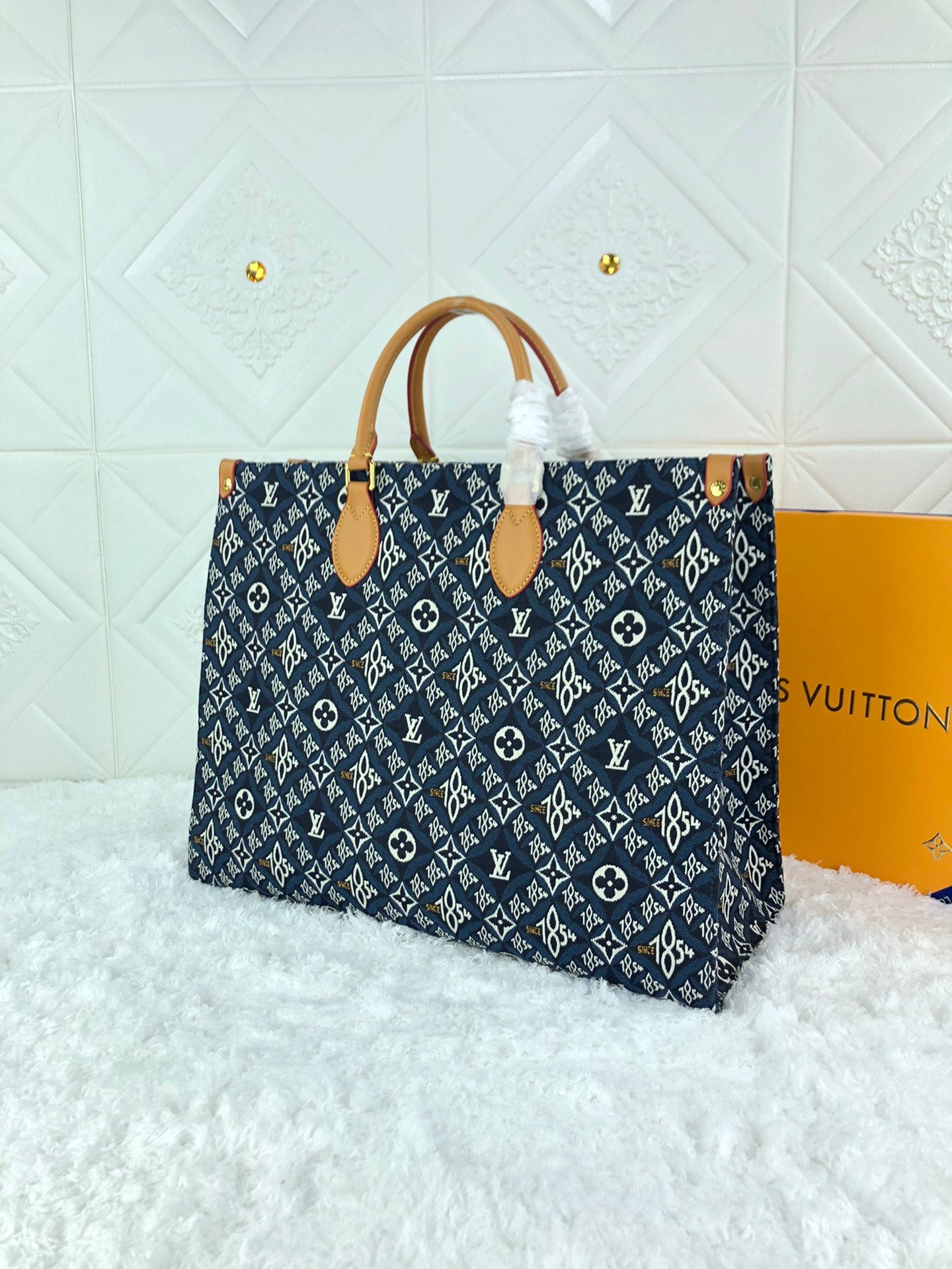 Louis Vuitton Onthego Mm Limited 1854 Denim Onthego Tote Medium Handbag 35cm