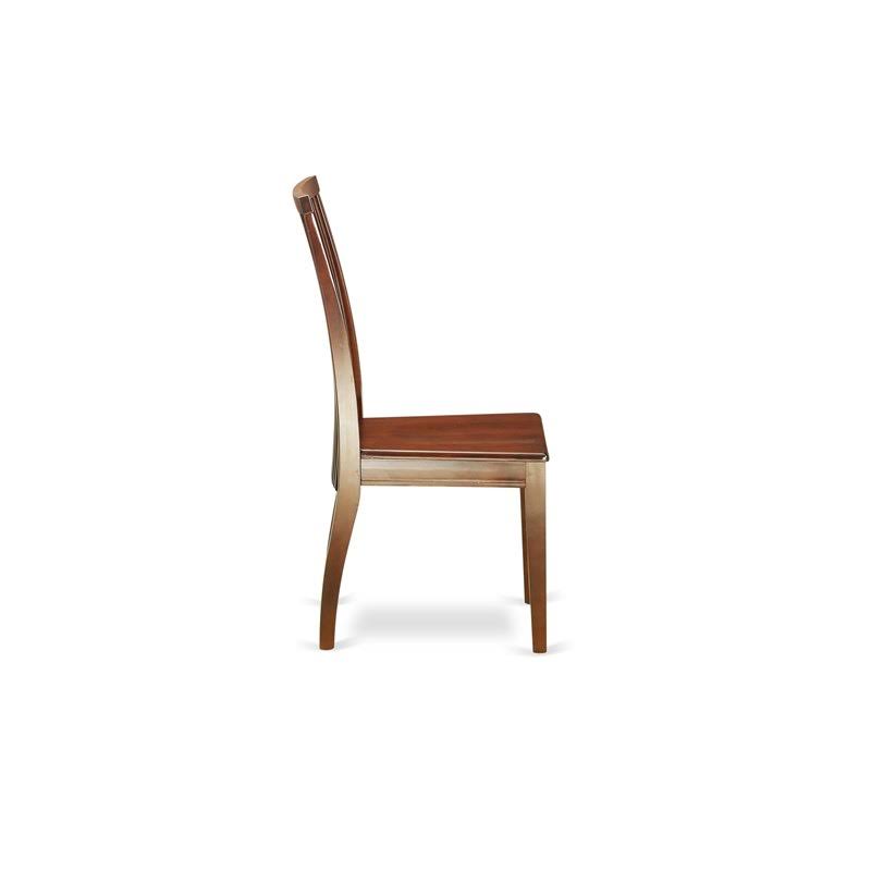 East West Furniture Set of 2 Chairs IPC-MAH-W Ipswich Dining Chair with Slatted Back in Mahogany Finish