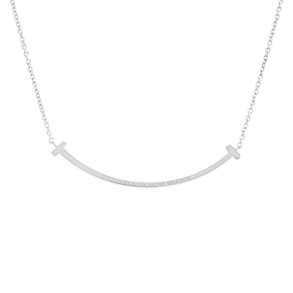 Tiffany & Co. Tiffany T Smile Necklace 18K White Gold Diamond 63058793
