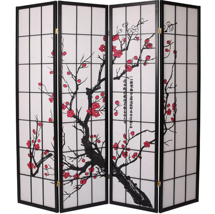 Legacy Decor Room Divider Privacy Screen Panel Blossom Shoji Design