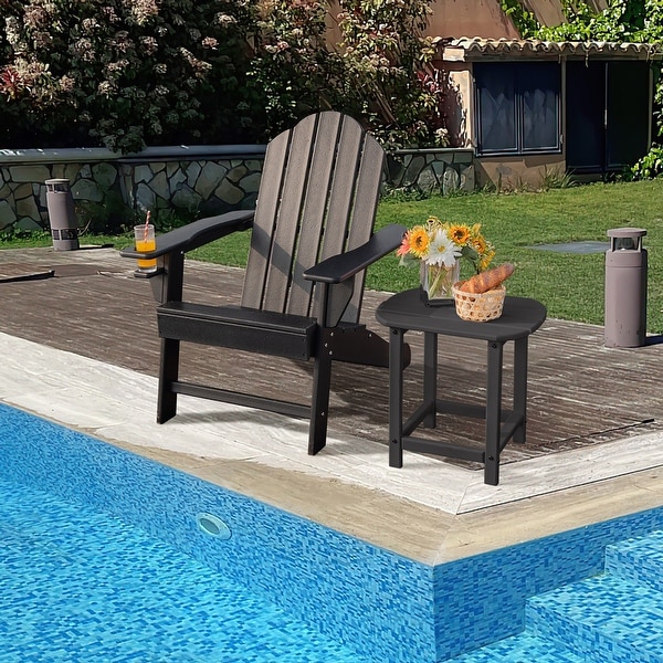 Costway Patio Adirondack Chair Weather Resistant Garden Deck W/Cup