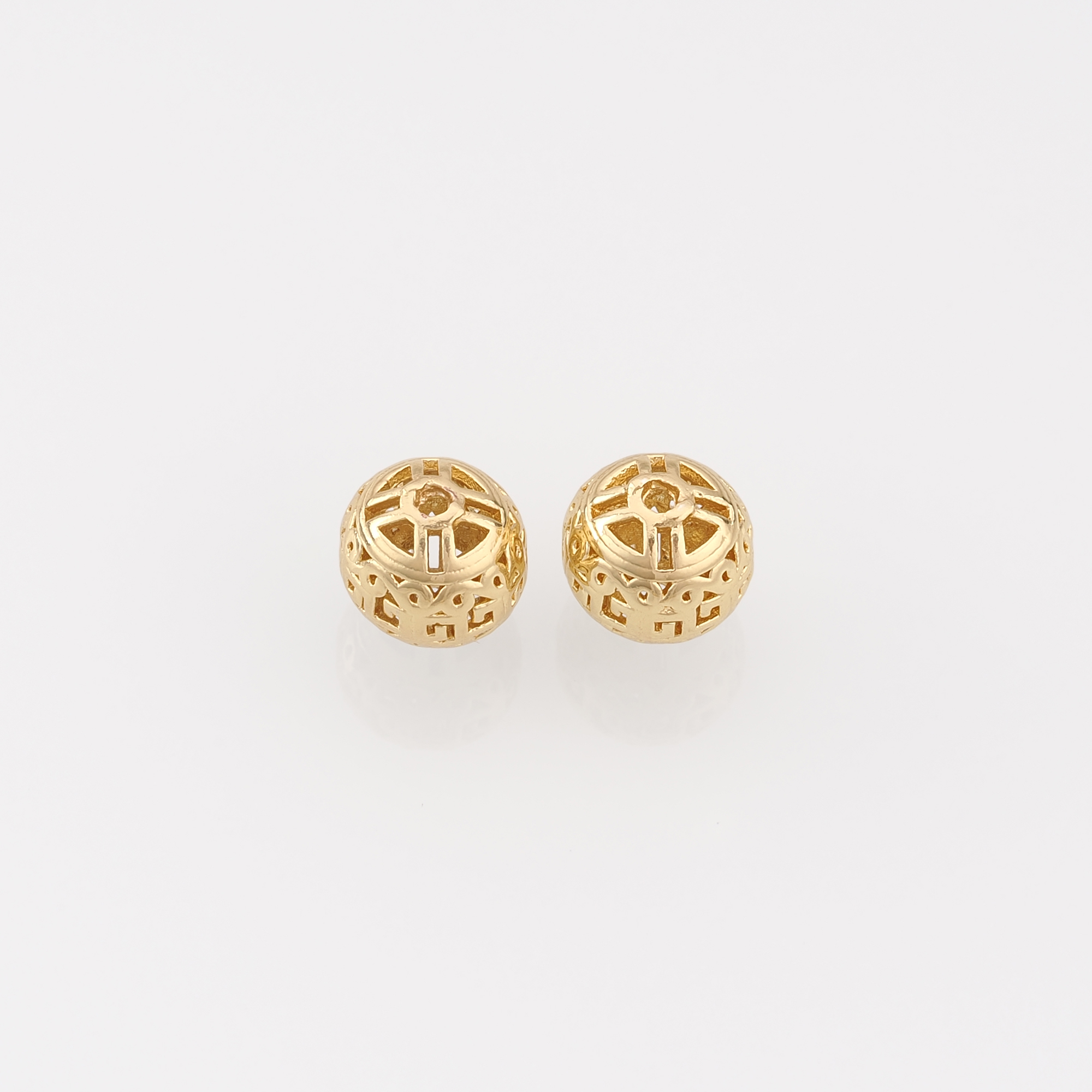 18K Gold Filled Ball Spacer Beads,Hollow Beads,Round Beads for Bracelet Jewelry Necklace Making Supply