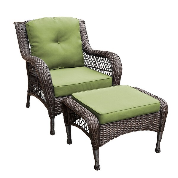 6piece Resin Wicker Patio Furniture Conversation Set with High Back