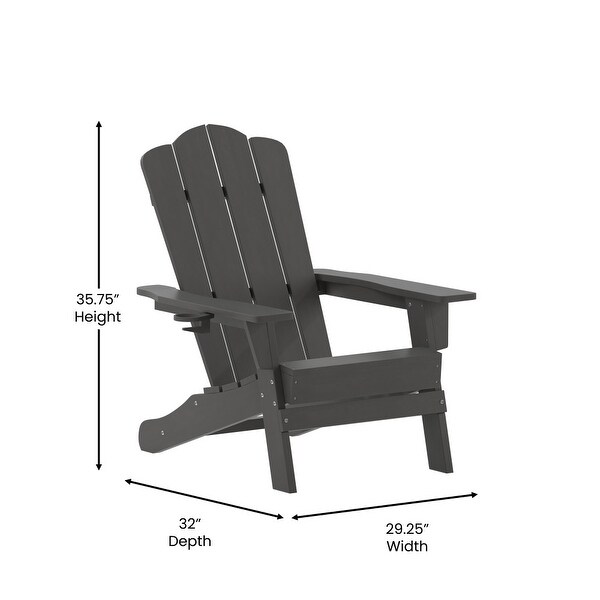 Commercial Grade AllWeather Adirondack Chair with Swiveling Cupholder