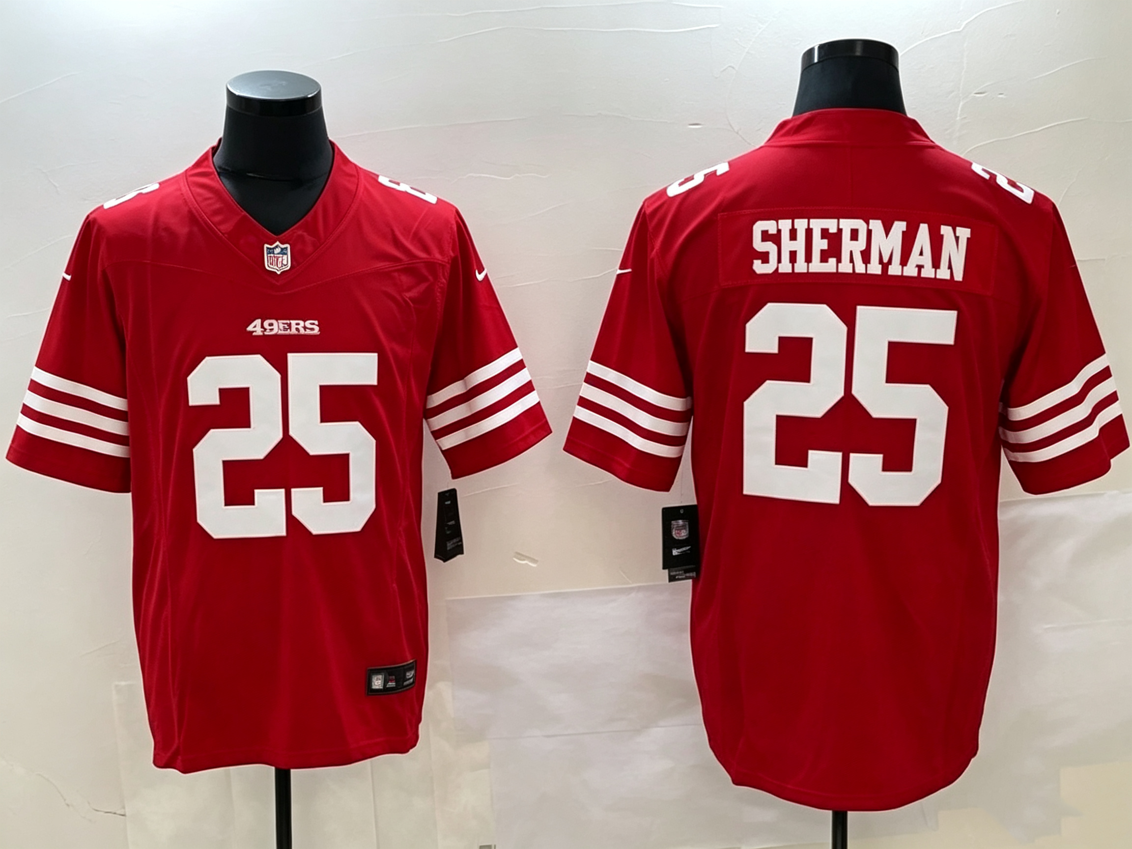 Men's San Francisco 49ers Richard Sherman #25 Red Game Jersey