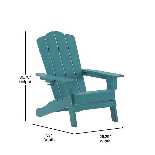 Commercial Grade AllWeather Adirondack Chair with Swiveling Cupholder