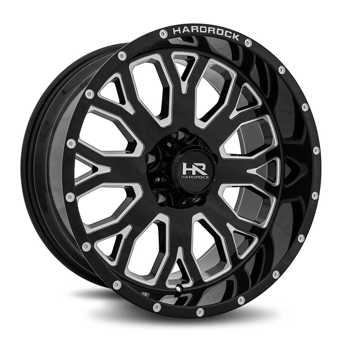 HARDROCK SLAMMER XPOSED 24X12 5X139.7 -44ET 87.1CB GLOSS BLACK MILLED WHEEL