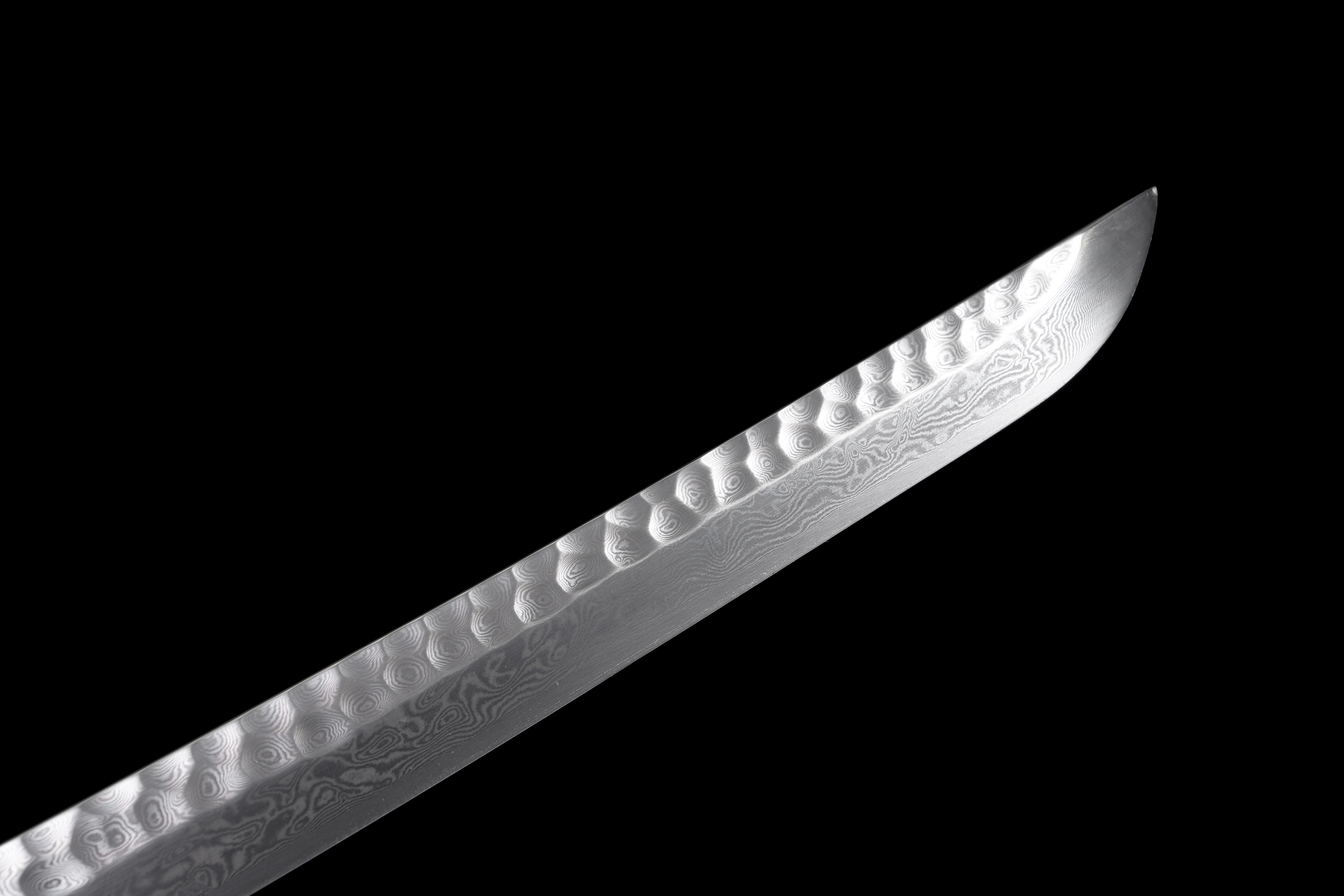 Handmade Katana Damascus Steel Night Rain Golden Dragon Full Tang