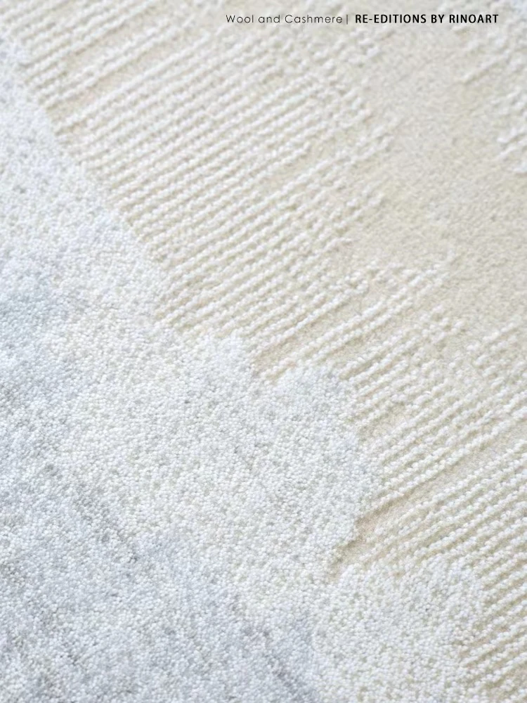 CP124 - Quiet Luxury New Color! White Oak Grain / New Zealand Wool Three-Dimensional Relief Snow Mountain Gray Bedside Carpet