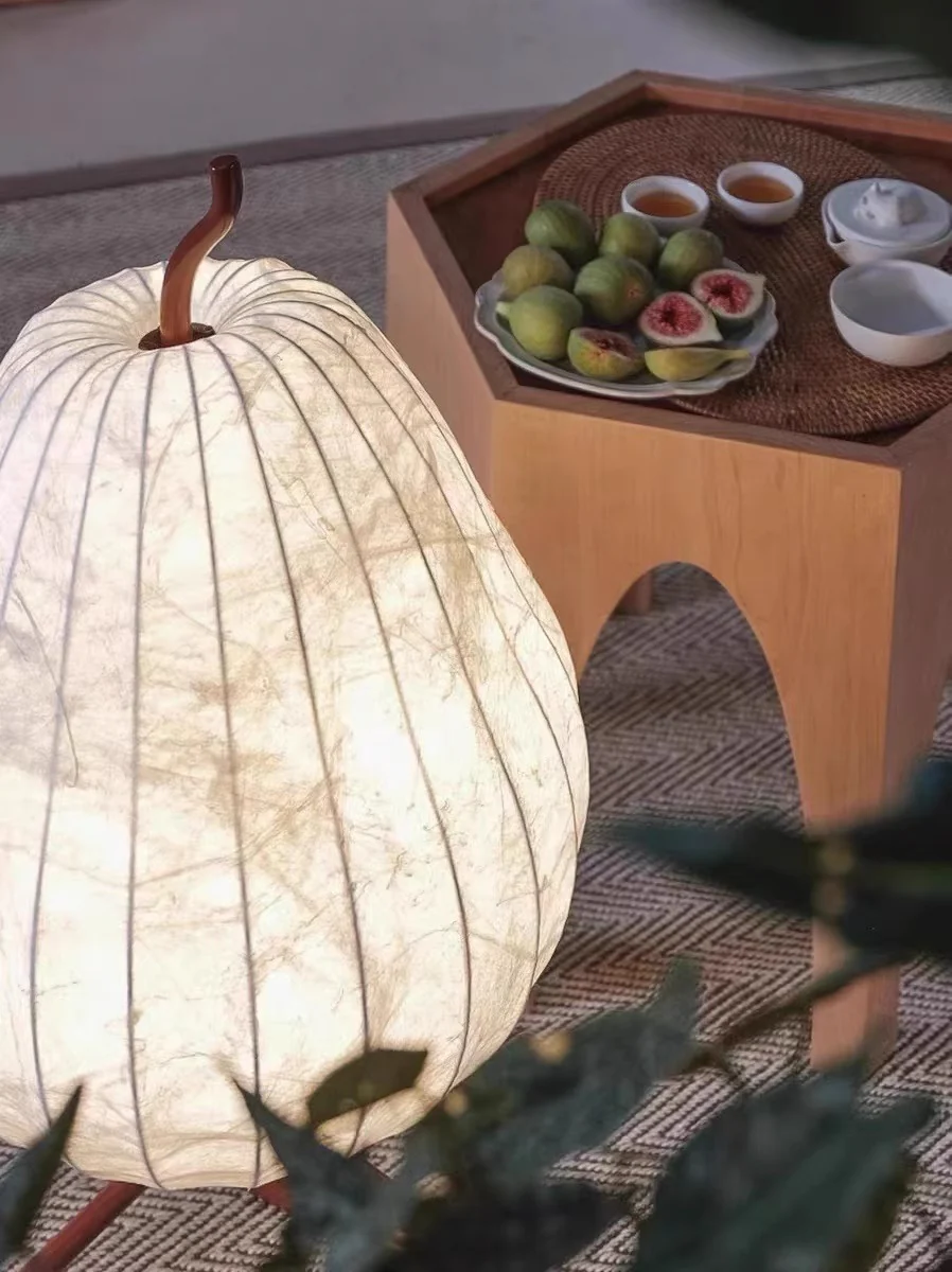 LA024 - Silk Silk Pear Lamp / Warm Light Corner Lamp Vintage Floor Lamp Bedside Lamp Ambient Lamp Decorative Night Lamp
