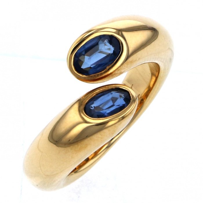 Cartier Ellipsedet Croise K18YG Yellow Gold Ring Sapphire