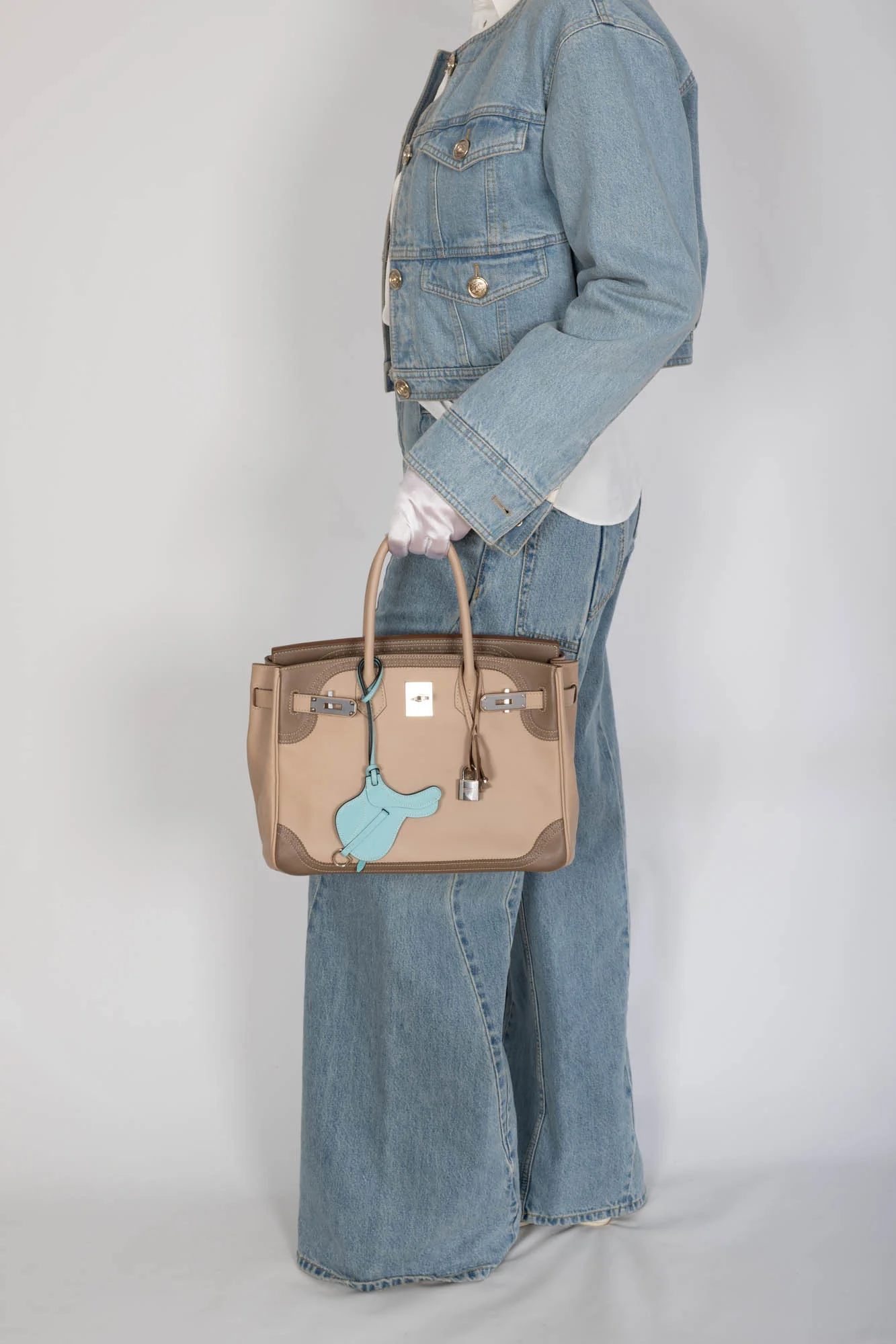Hermès Birkin 30 Ghillies Argile & Étoupe Swift Palladium Hardware