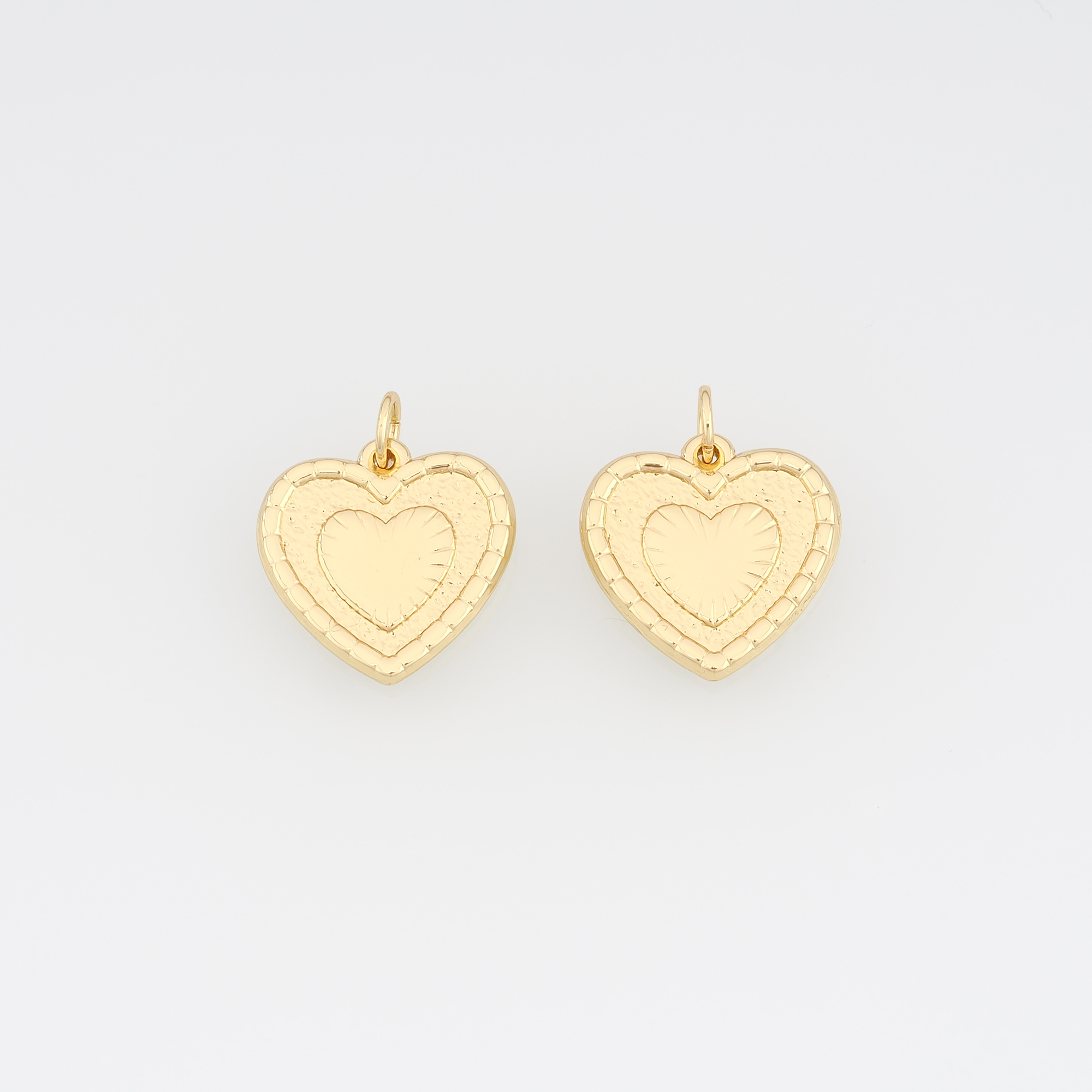 18K Gold Filled Heart Pendant,Dainty Heart Charm Earrings Necklace for DIY Jewelry Making Supply