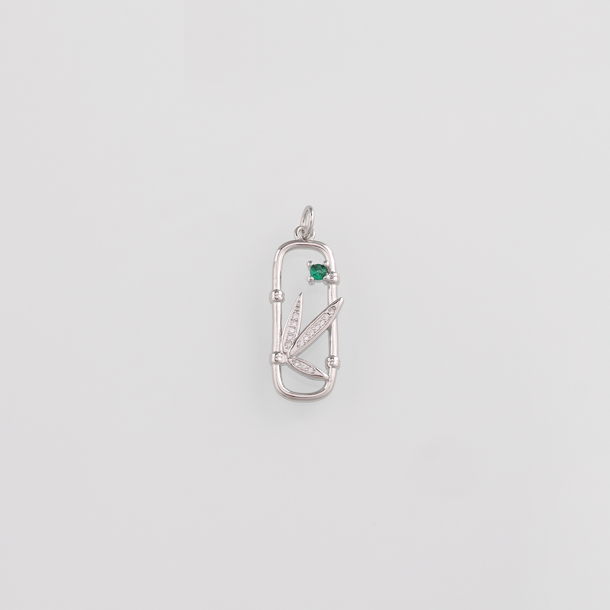 18K Gold Filled Oval Pendant,Plant Pendant,CZ Micro Pave Oval Charm Earrings Necklace for DIY Jewelry Making Supply