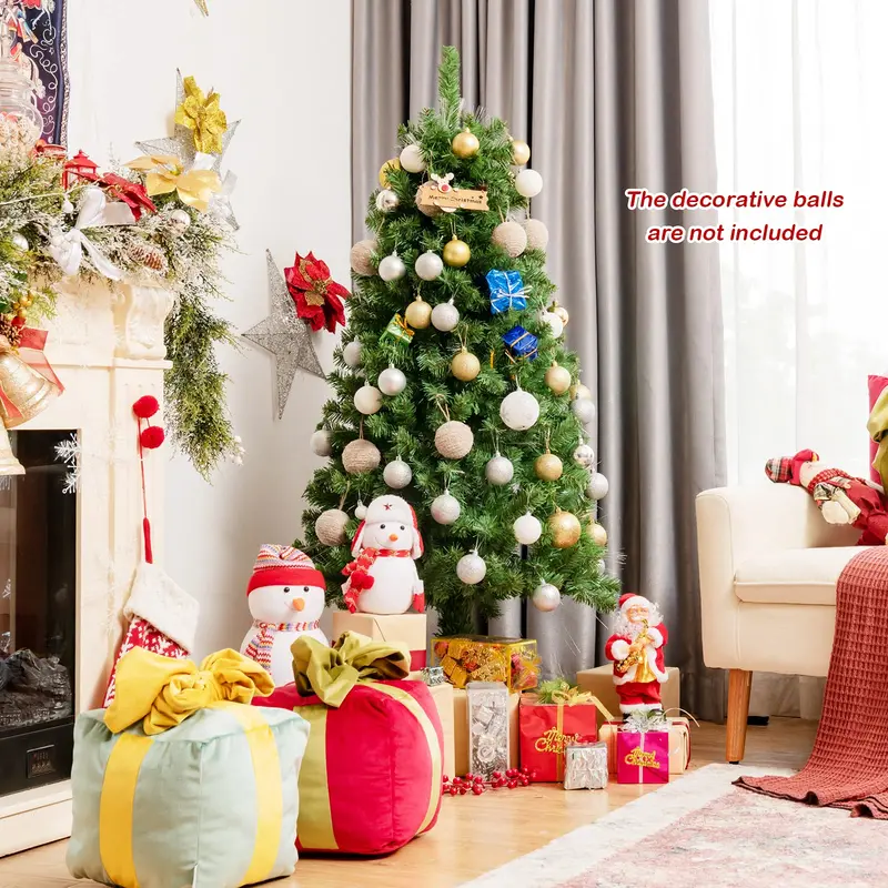 Pre-Lit Fiber Optic Artificial Christmas Tree – Premium Spruce Style with Sturdy Metal Stand