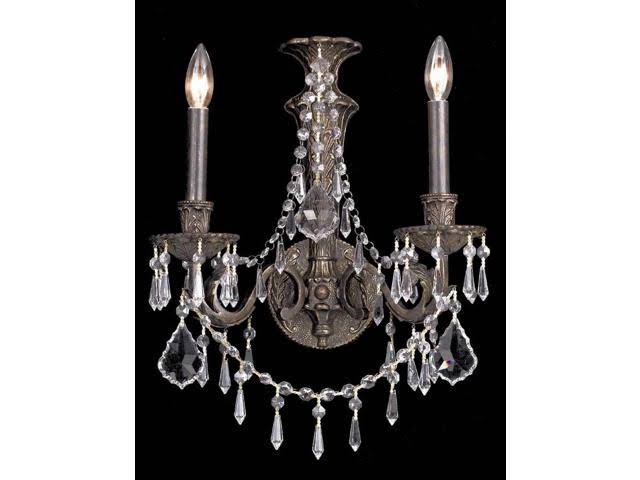 Crystorama 5162-EB-CL-MWP Vanderbilt 2 Light Bronze Sconce